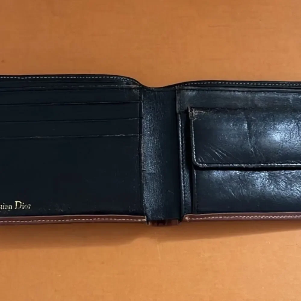 Authentic CD Christian Dior Vintage Leather Bifold Wallet Colorblock
